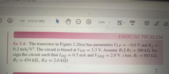 Solved 150 (173 of 1395) 125% EXERCISE PROBLEM Ex 3.4: The | Chegg.com