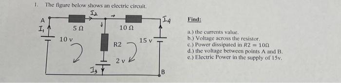 Solved 14 Find: 1. The Figure Below Shows An Electric | Chegg.com