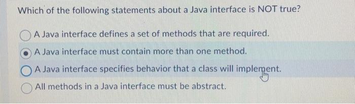 Solved Which of the following statements about a Java | Chegg.com
