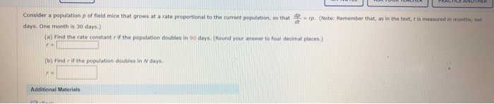 Solved CANVIER Consider a population p of field mice that | Chegg.com