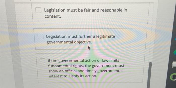 Substantive due process places which requirements on | Chegg.com