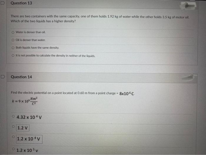 Solved Question 13 There are two containers with the same | Chegg.com