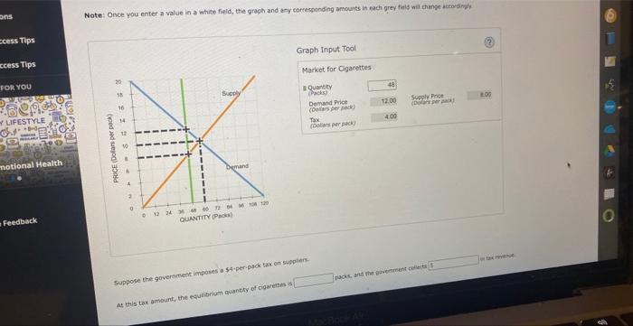 Note: Once you enter a value in a white field, thie graph and ary corresponding amounts in each grey fiels wil thance actordi