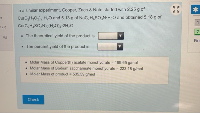 Solved * In a similar experiment, Cooper, Zach & Nate