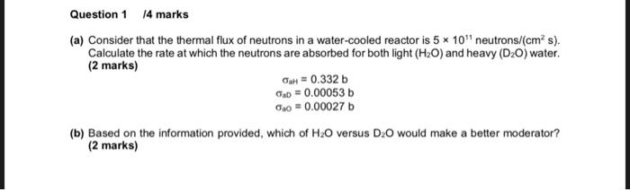 Solved Question 1 14 marks (a) Consider that the thermal | Chegg.com