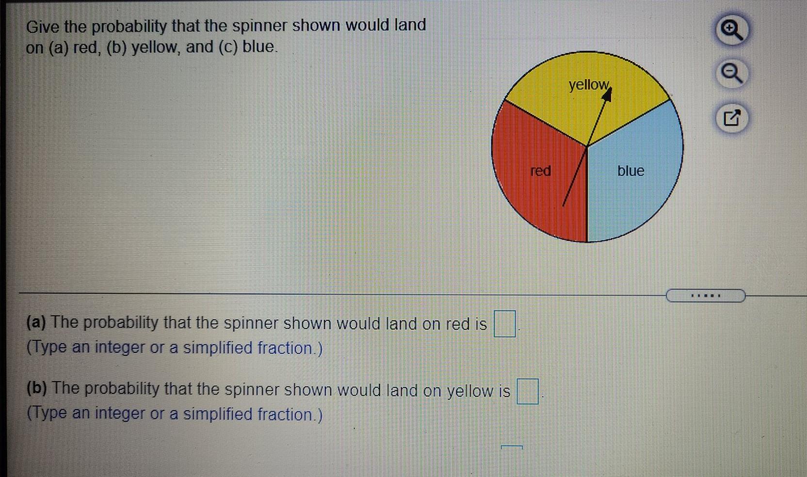 Solved Give the probability that the spinner shown would | Chegg.com