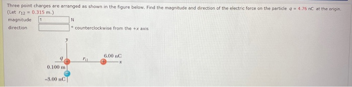 Solved Three point charges are arranged as shown in the | Chegg.com