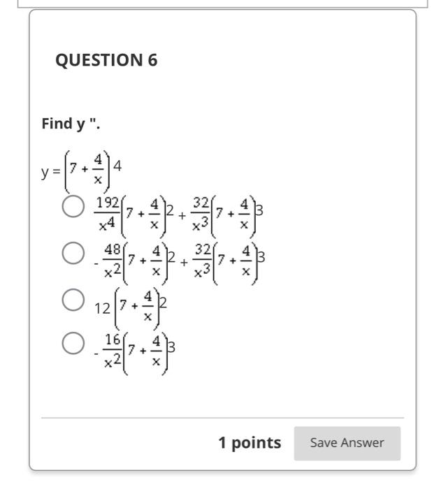 Solved QUESTION 6 Find y 