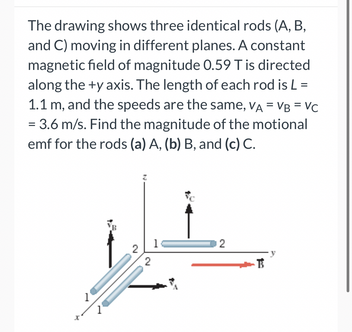 Solved The drawing shows three identical rods (A, ﻿B, ﻿and C | Chegg.com