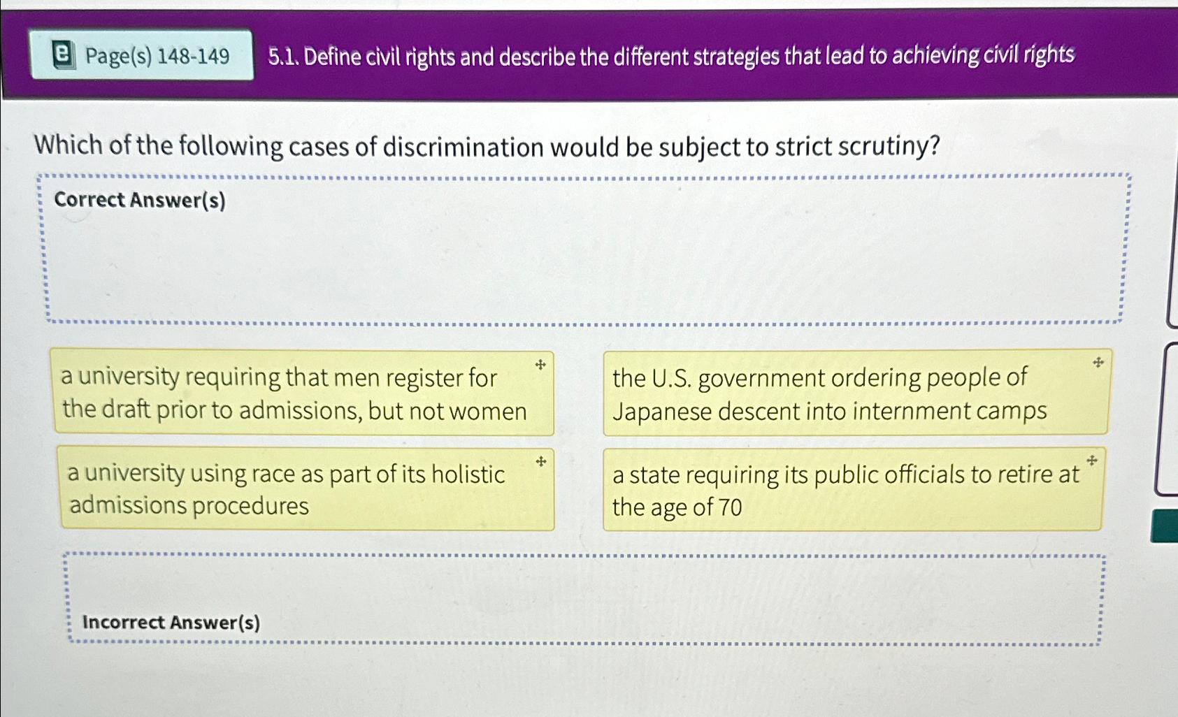 Solved 5.1. ﻿Define civil rights and describe the different | Chegg.com
