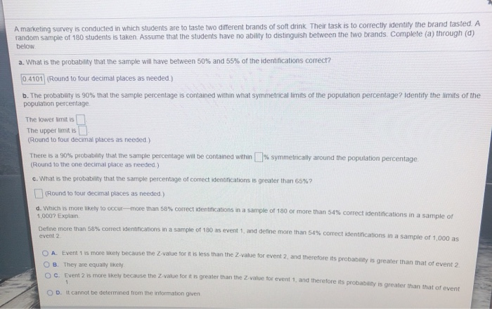 Solved A Marketing Survey Is Conducted In Which Students Are Chegg