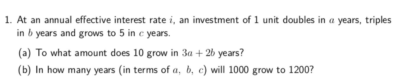 Solved 1. At An Annual Effective Interest Rate I, An | Chegg.com