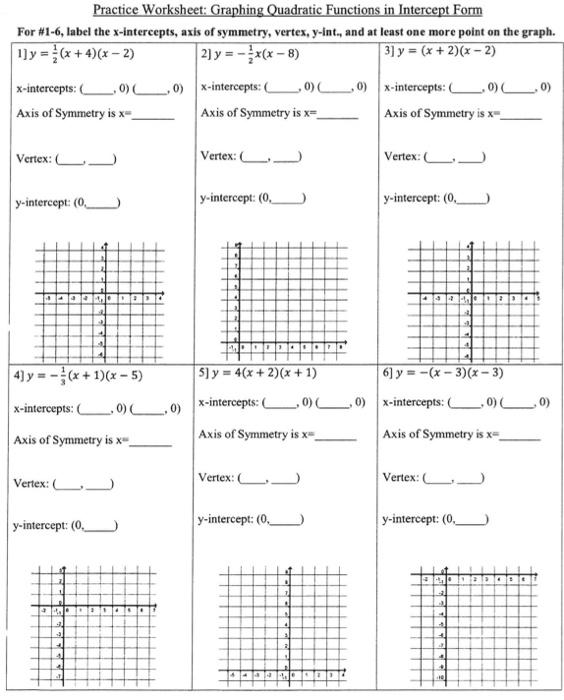 Solved Practice Worksheet: Graphing Quadratic Functions in | Chegg.com