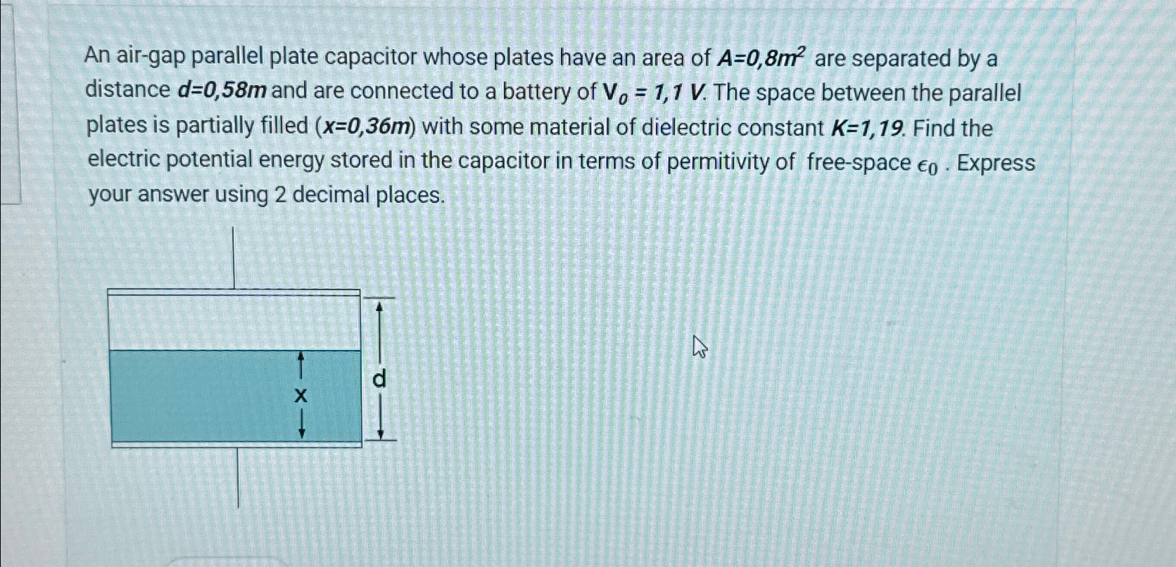 Solved An air-gap parallel plate capacitor whose plates have | Chegg.com