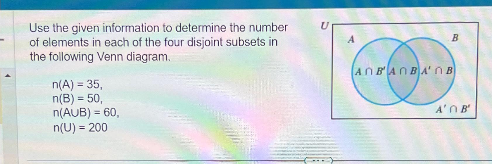 Solved Use the given information to determine the number of | Chegg.com