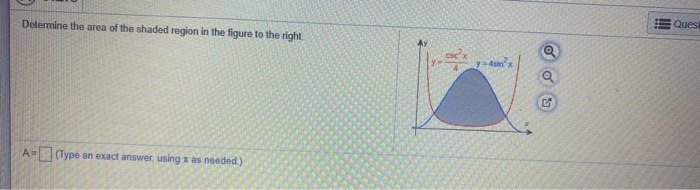 Solved Determine the area of the shaded region in the figure | Chegg.com