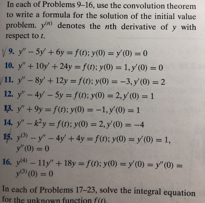 Solved In each of Problems 9-16, use the convolution theorem | Chegg.com