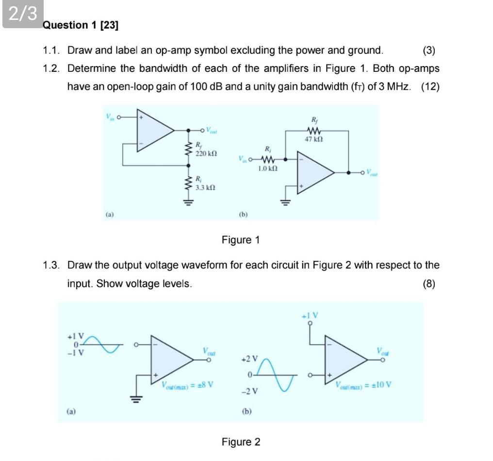 Solved Calculate the full-power bandwidth of an op-amp that