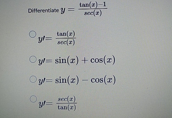 differentiate y sec tan x