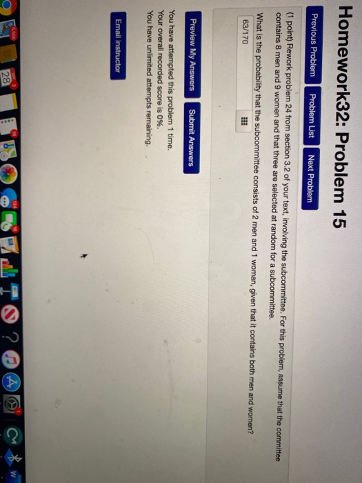 Solved Homework32: Problem 15 Previous Problem Problem List | Chegg.com