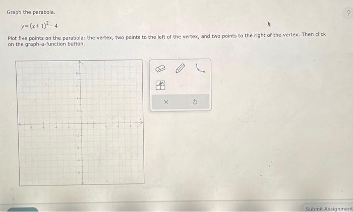 Solved Graph the parabola. y=(x+1)2−4 Plot five points on | Chegg.com