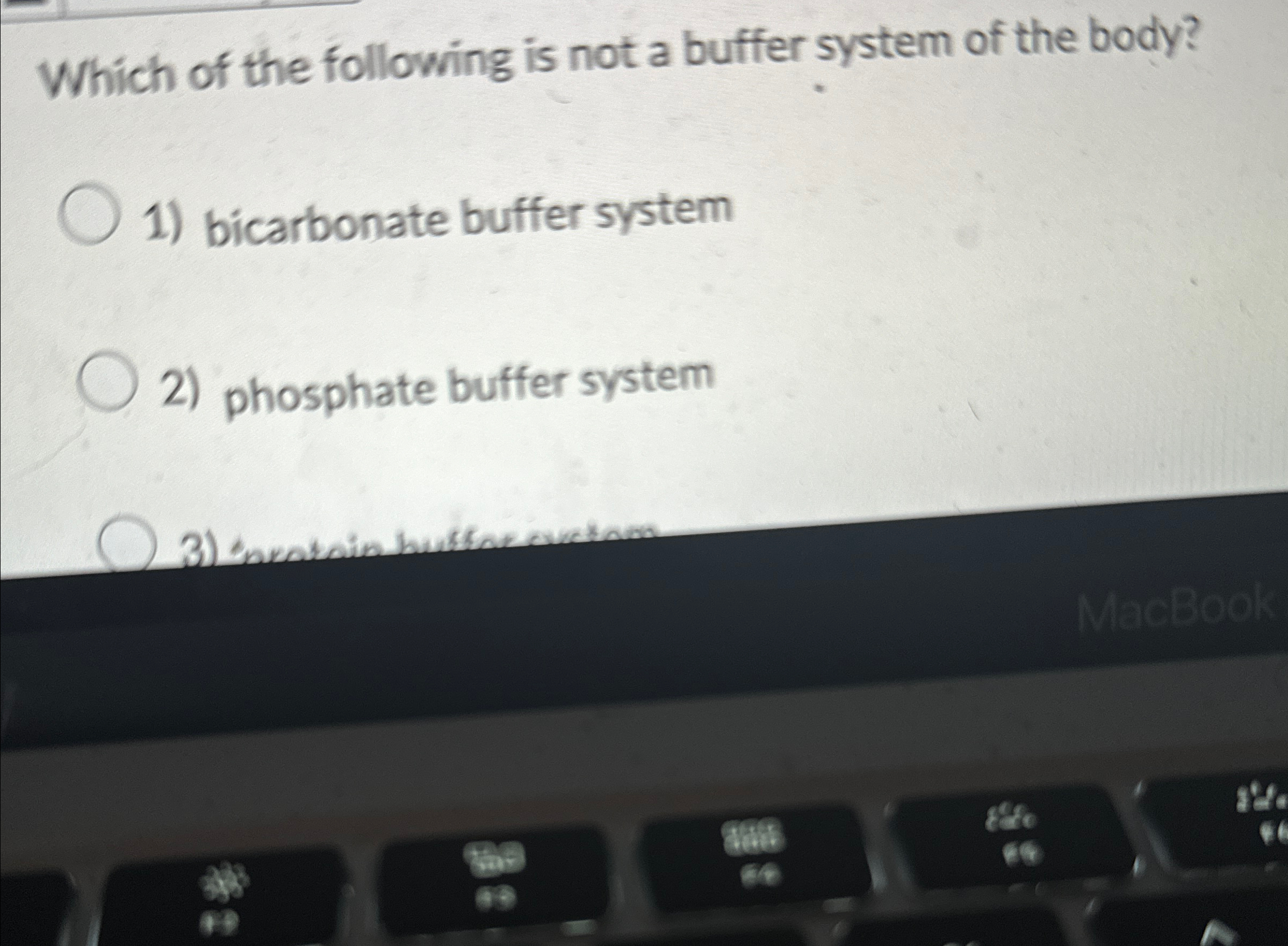 Solved Which of the following is not a buffer system of the | Chegg.com