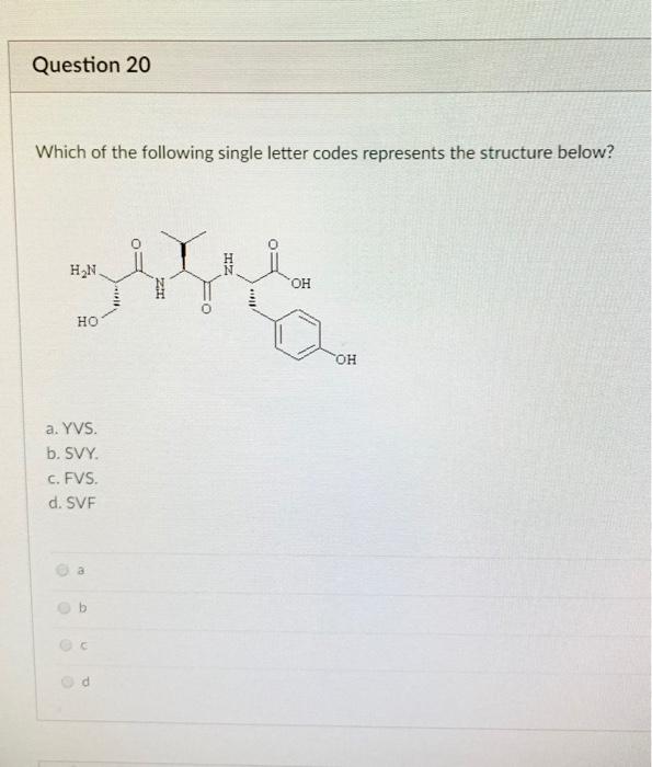 Solved Question 20 Which of the following single letter | Chegg.com