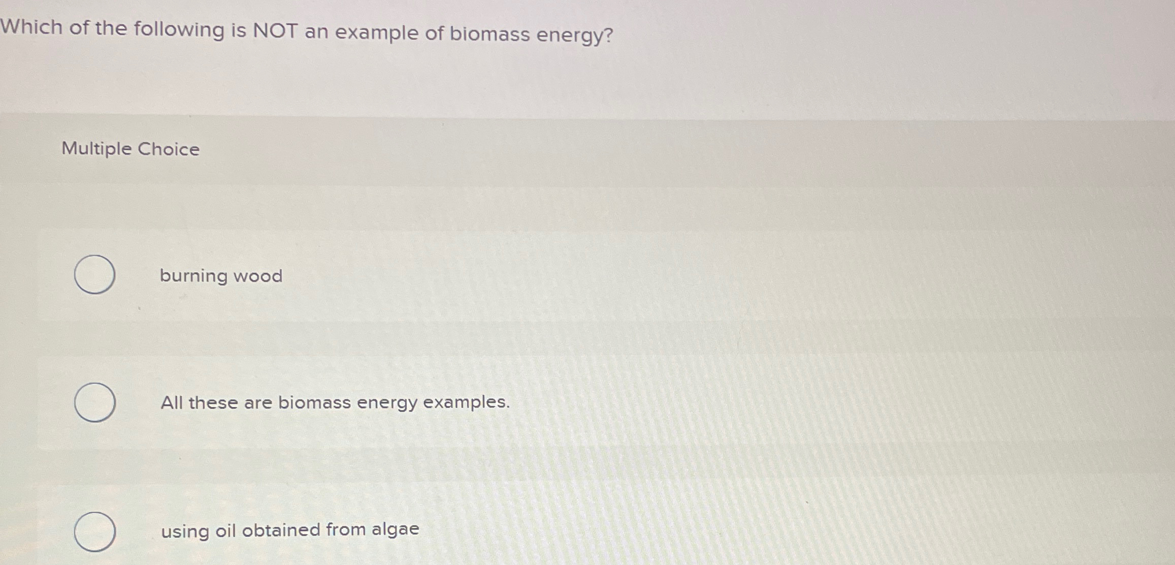 which of the following is an example of potential energy burning wood