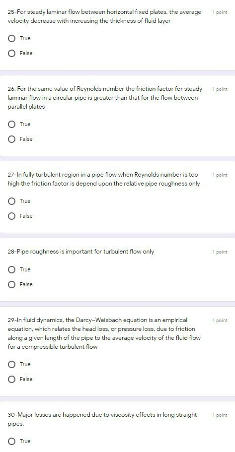 Solved point 25-For steady laminar flow between horizontal | Chegg.com