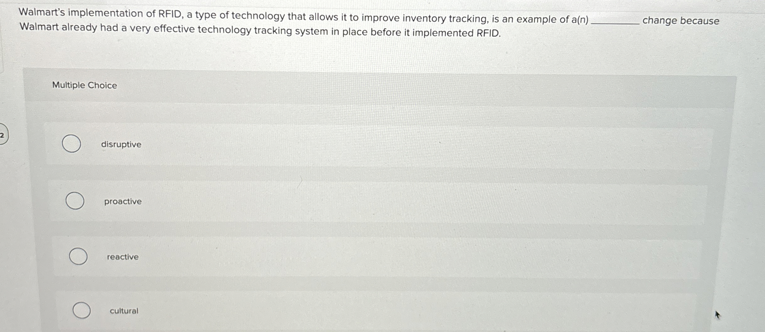 Solved Walmart's implementation of RFID, a type of