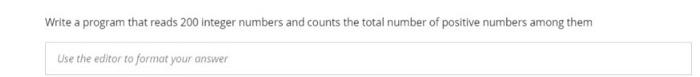 Solved Write a program that reads 200 integer numbers and | Chegg.com