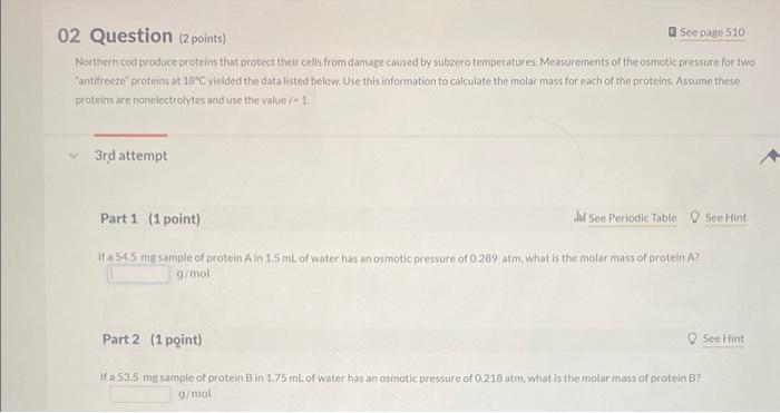 Solved 2 Question (2points) a Seepage 510 Northern cod | Chegg.com