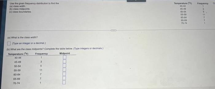 Solved Use the given frequency distribution to find the (a) | Chegg.com