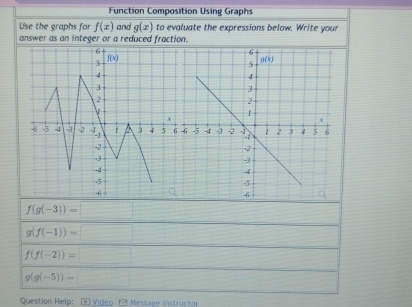 Function Composition Using GraphsUse the graphs for | Chegg.com