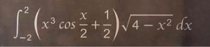 Solved L (22 cos+ *)/4 – x2 dx N N N | Chegg.com