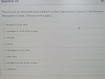 Solved Question 10Features and air movement associated with | Chegg.com