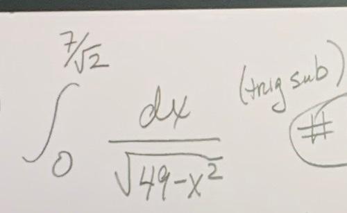 antiderivative of sqrt(49-x^2)