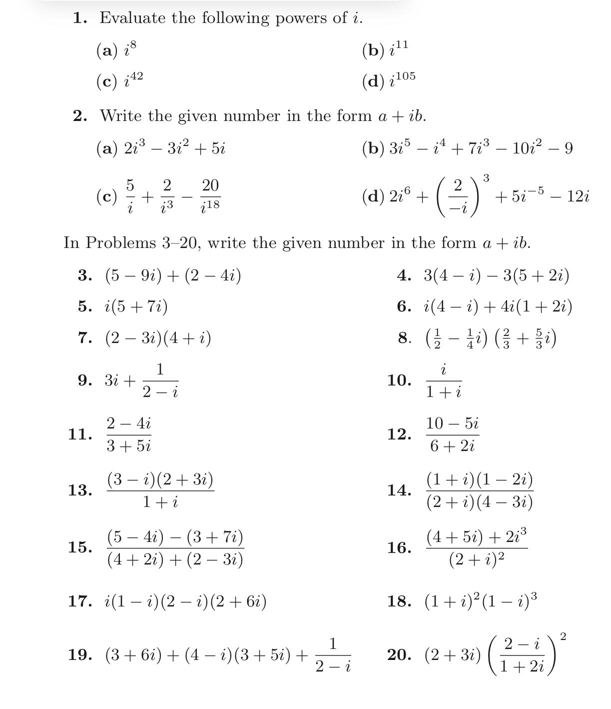 Solved Evaluate the following powers of | Chegg.com