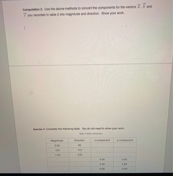 Solved Question 1: Does the vector data change when you move | Chegg.com