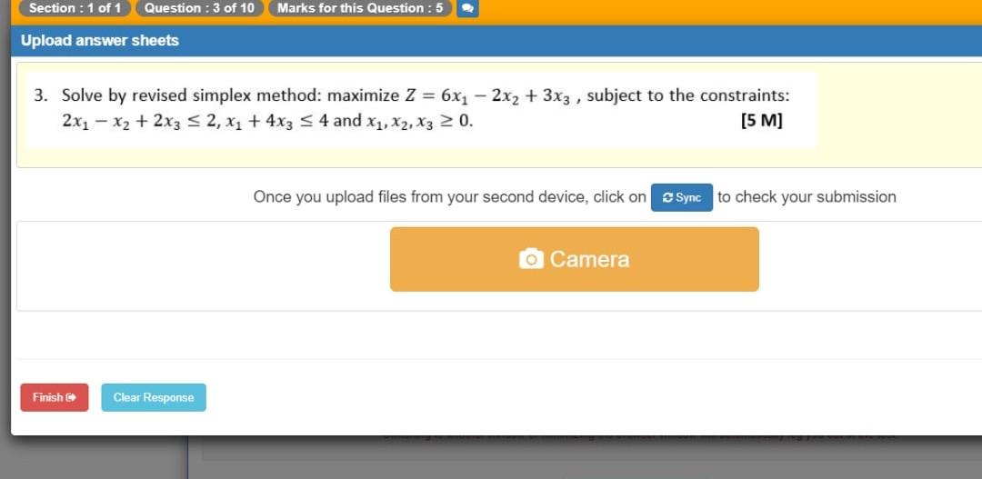 Solved Section : 1 of 1 Question : 3 of 10 Marks for this | Chegg.com