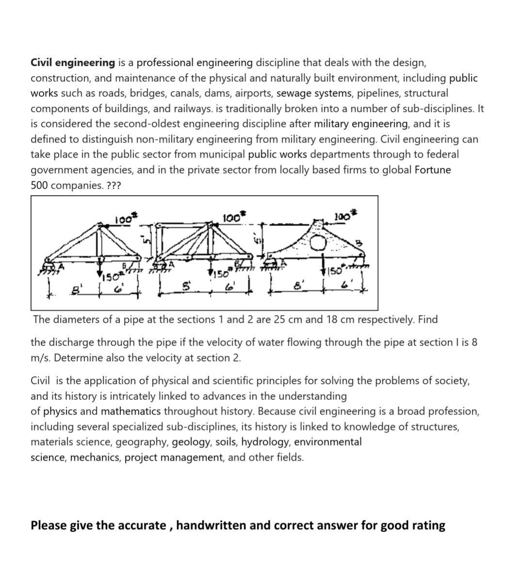Solved Civil engineering is a professional engineering | Chegg.com