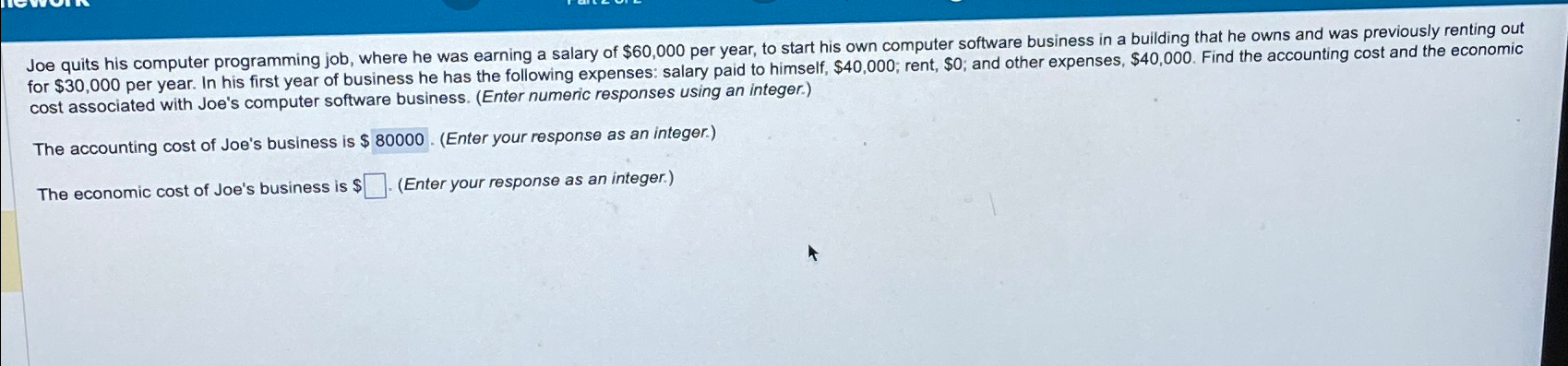 Joe quits his computer programming job, where he was | Chegg.com