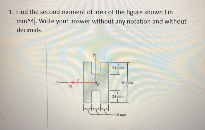 Solved 1. Find the second moment of area of the figure shown | Chegg.com