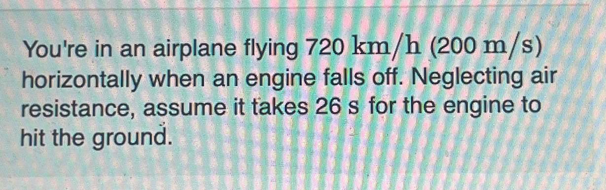 Solved You're in an airplane flying | Chegg.com