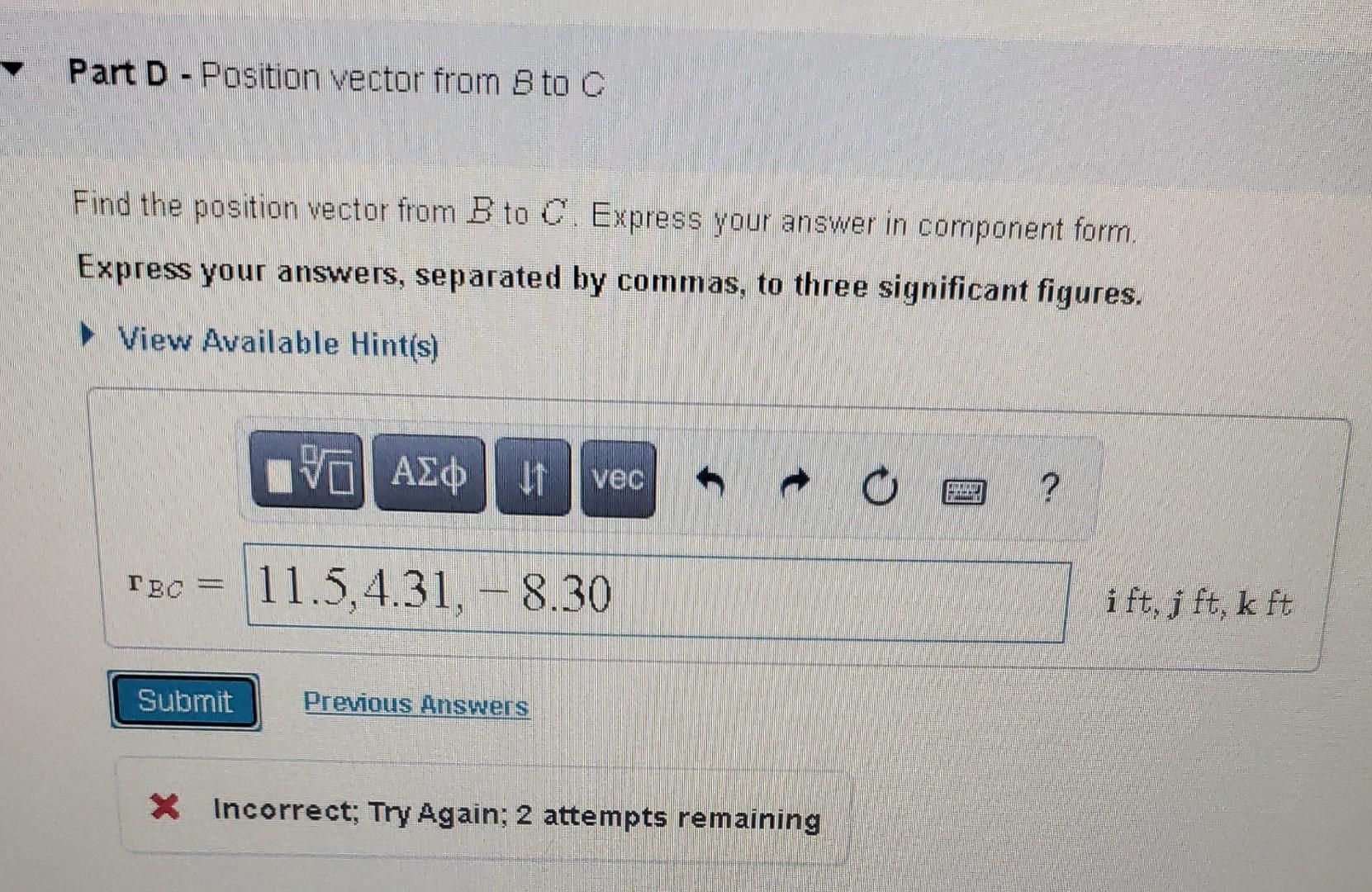 Solved Learning Goal: To find a position vector between two | Chegg.com