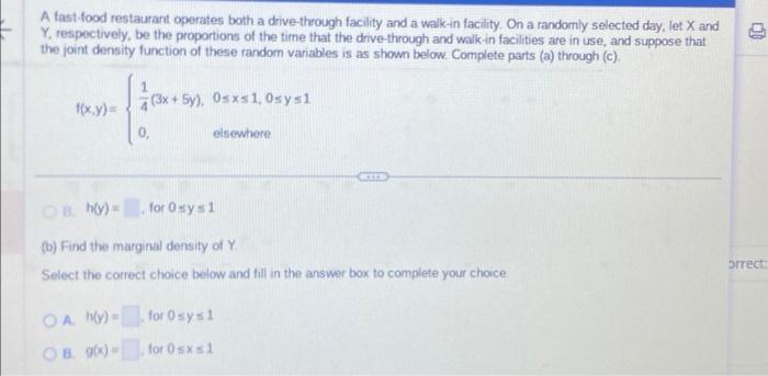 Solved A fast-food restaurant operates both a drive-through | Chegg.com