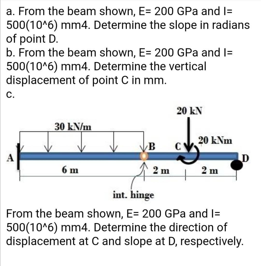 solved-a-from-the-beam-shown-e-200-gpa-and-i-500-10-6-chegg