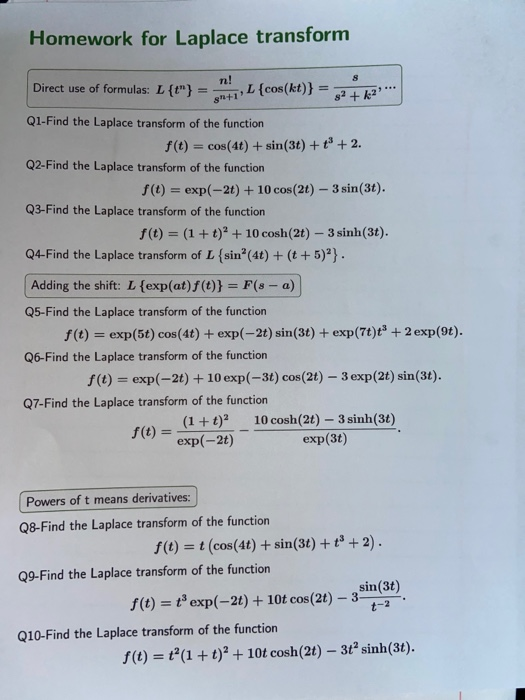 Laplace transform (exercises) image