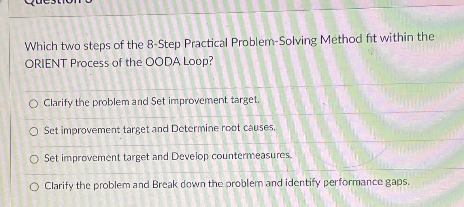 Solved Which two steps of the 8-Step Practical | Chegg.com