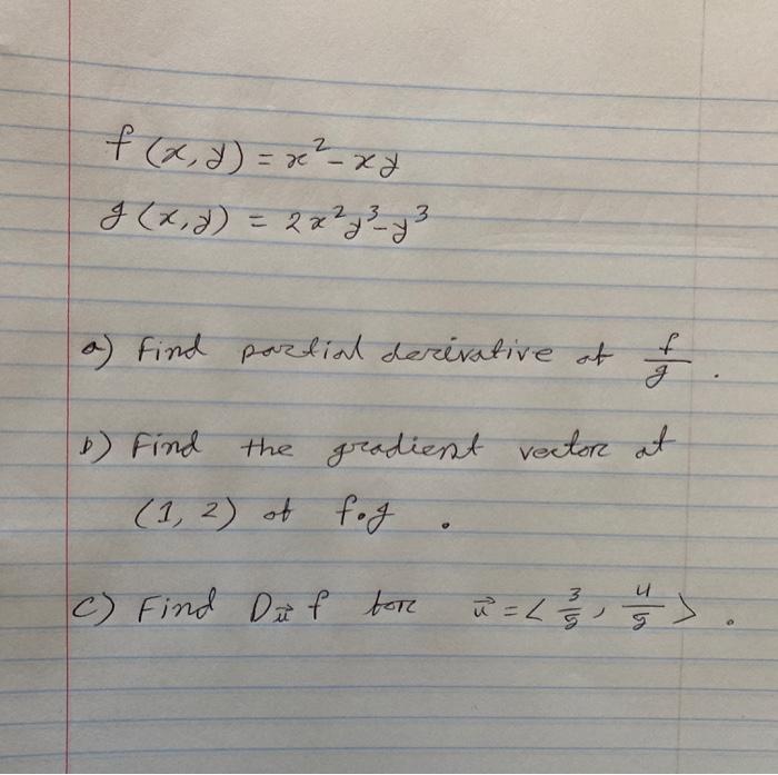 Solved F X J X² X2 G X D 2x² 3 4 3 A Find Partial